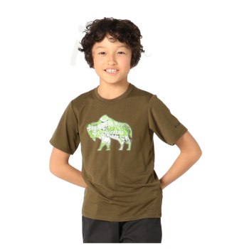 Columbia Ranco Lake Short Sleeve, Camiseta Verde Oliva Para Niño | 436780-OND